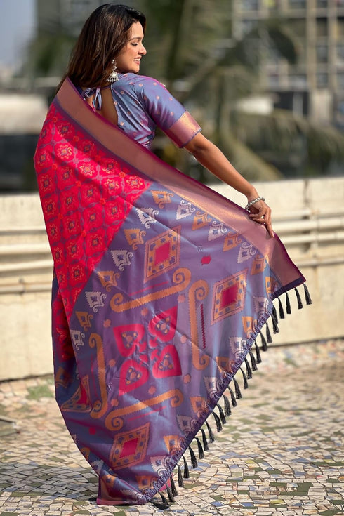Vasthrlay Kanjivaram Patola Unstitched Ethnic Wear