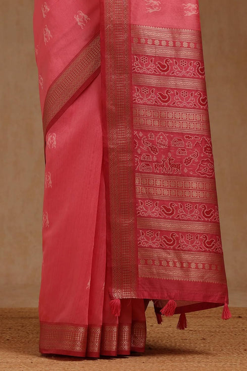 Vasthrlay Beige Tussar Warli