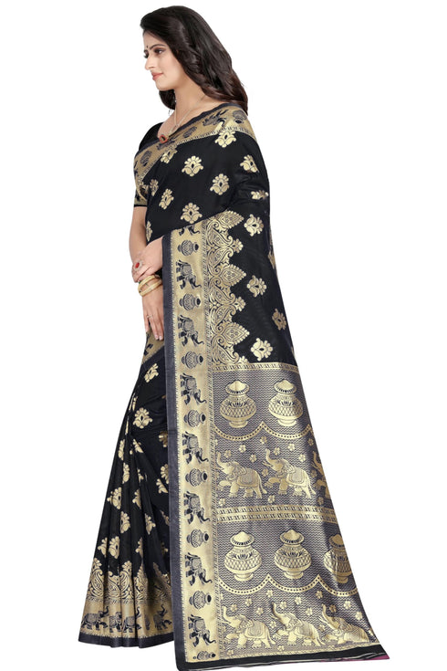 Vasthrlay Kanjivaram Banarasi Collections Pari9016 Saree With Blouse Piece