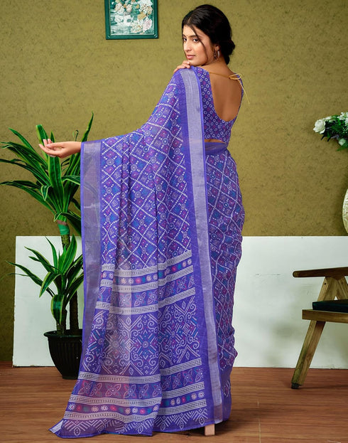 Vasthrlay Womens Cotton Printed Multicolor Saree