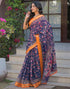 Vasthrlay Womens Printed Unstitched Dark Green Saree
