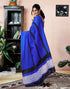 Vasthrlay Printed Chanderi Unstitched Teal Saree