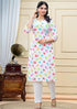Women Holi Special Cotton Printed Short Kurti Top