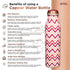 Copper Water Bottle 1 Litre Chevron Red