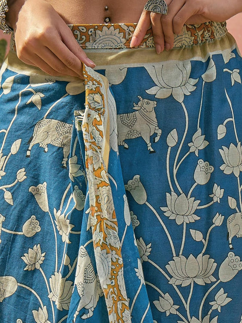 Vasthrlay Printed Yellow Saree