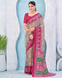 Vasthrlay Georgette Bandhani Unstitched Grey Saree