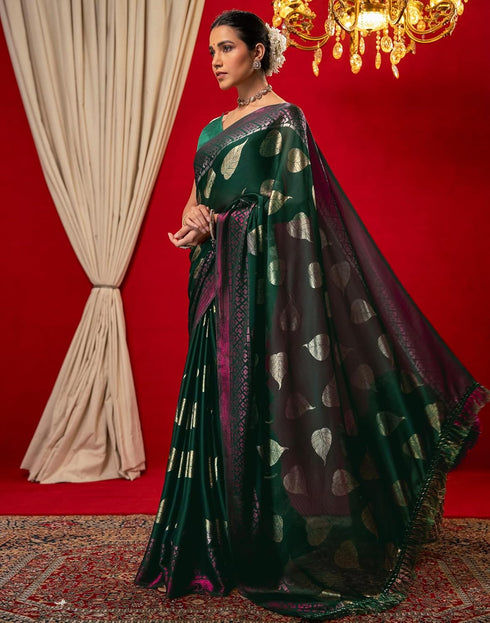 Vasthrlay Chiffon Printed Unstitched Black Saree