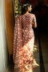 Vasthrlay Maroon Abstract Print Polyester Saree With Antique Zari Border And Unstitched Blouse Piece