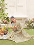 Vasthrlay Womens Abstract Unstitched Off White Saree
