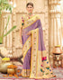 Vasthrlay Paithani Kanjivaram Blue Saree With Cream Unstitched Blouse Piece