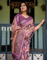 Vasthrlay Turquoise Floral Embroidered Saree