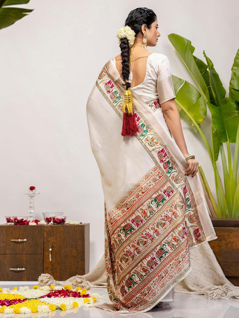 Vasthrlay Embroidery Gold Saree