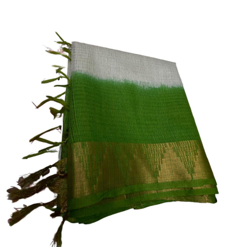 Vasthrlay Nr Handloom Bhagalpuri Running Green Orange