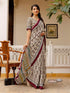 Vasthrlay Womens Printed Maroon Saree With Unstitched Blouse Piece