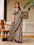 Vasthrlay Womens Printed Unstitched Beige Saree