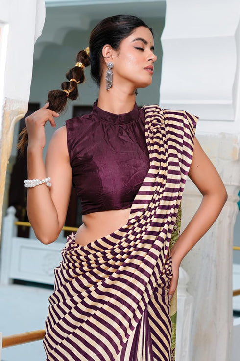 Vasthrlay Fashion Stripes Printed Ethnic Wear