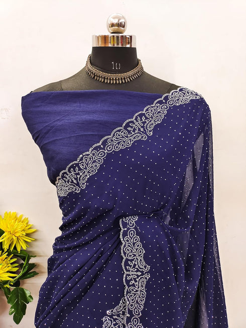 Vasthrlay Georgette Lefpecock Embellishments Occasions