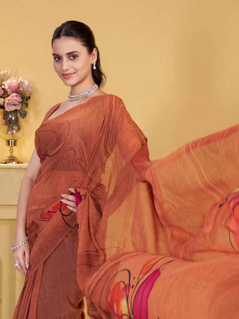 Vasthrlay Georgette Printed Saree