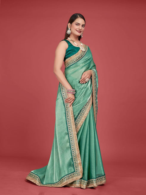 Vasthrlay Trendy Organza Saree Blouse