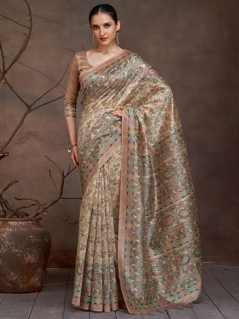 Vasthrlay Madhubani Printed Unstitched Hs Ethnic Wear