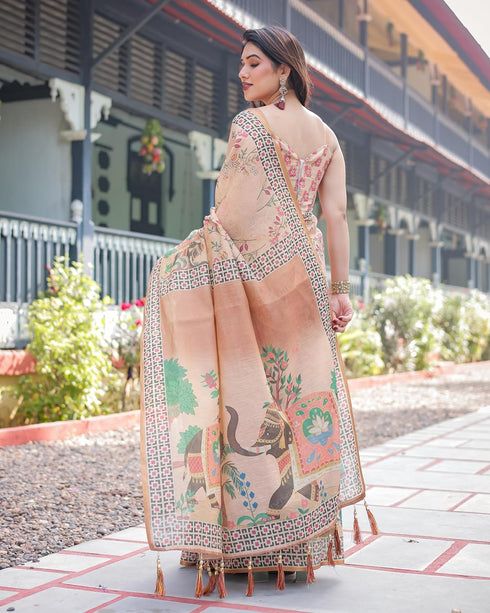 Vasthrlay Turquoise Embroidery Traditional Saree