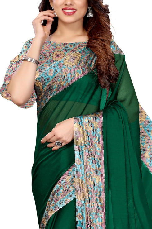 Vasthrlay Fashion Chiffon Dusty Turquoise Ethnic Wear