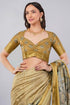 Vasthrlay Golden Striped | Floral | Solid Print Design Linen Saree