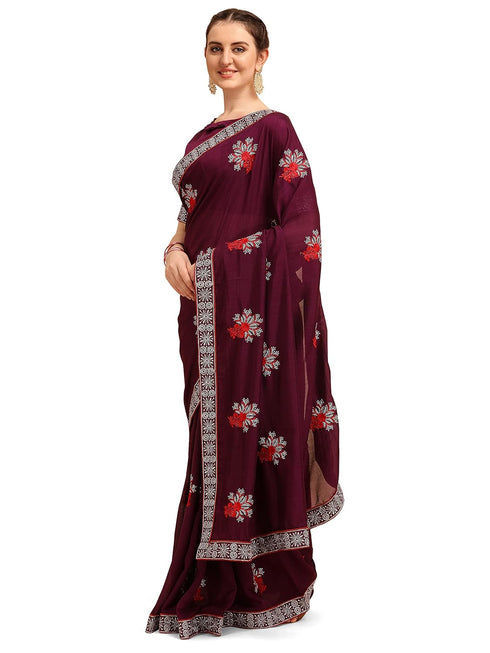 Vasthrlay Vichitra Embroidery Saree