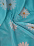 Vasthrlay Chanderi Printed Unstitched Sky Blue Saree