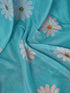 Vasthrlay Chanderi Printed Sky Blue Saree With Unstitched Blouse Piece