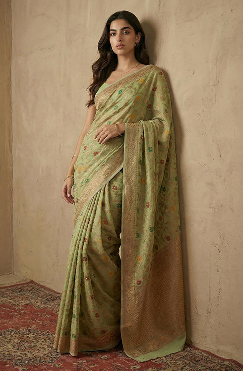 Vasthrlay Jacquard Floral Saree