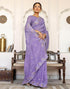 Vasthrlay Embroidery Scalloped Unstitched Maroon Saree