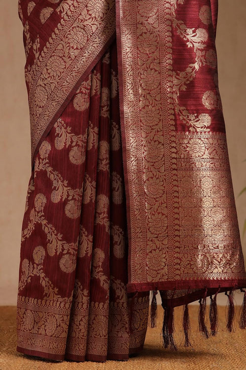 Vasthrlay Beige Tussar Floral