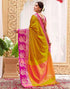 Vasthrlay Banarasi Jacquard Unstitched Mustard Saree