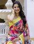 Vasthrlay Womens Striped Multicolour Saree With Unstitched Blouse Piece