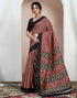 Vasthrlay Bandhani Printed Unstitched Black Saree
