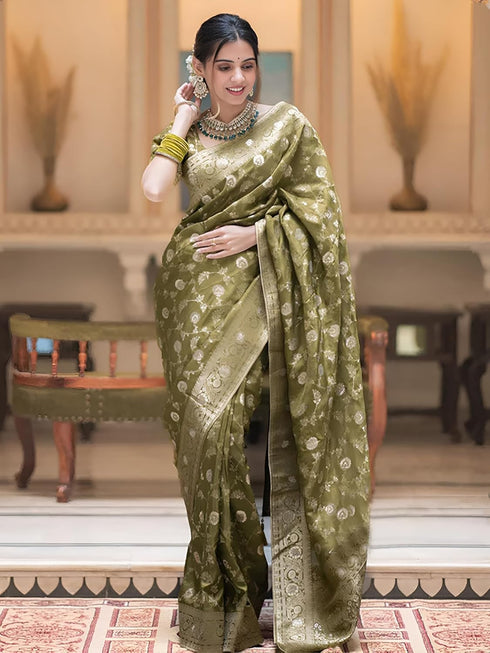 Vasthrlay Kanjivaram Banarasi Wedding Sari Az Ys Shayani Saree
