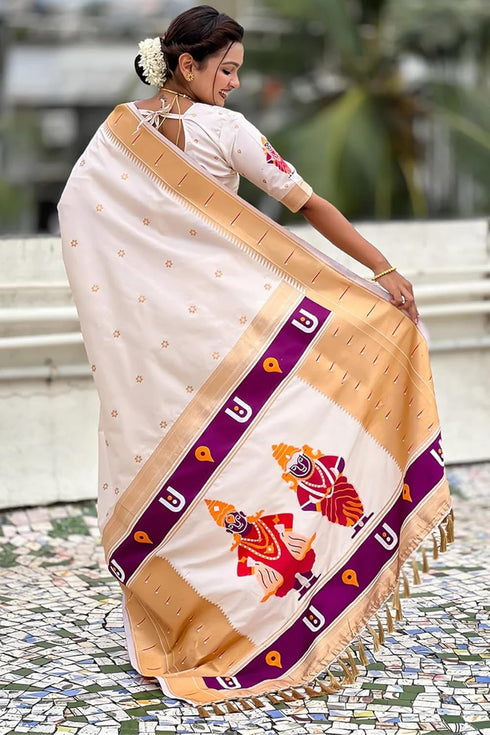 Vasthrlay Kanjivaram Paithani Unstitched Mahendi Ethnic Wear