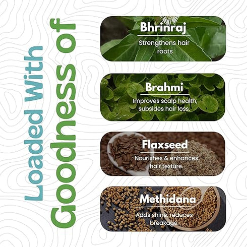 Havintha - Bhringraj Brahmi and Flax Seed Powder Jar - Herbal Shampoo
