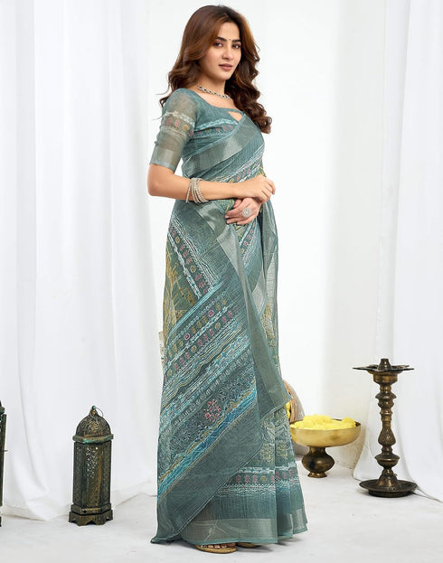 Vasthrlay Unstitched Readymade Traditional Pink Saree