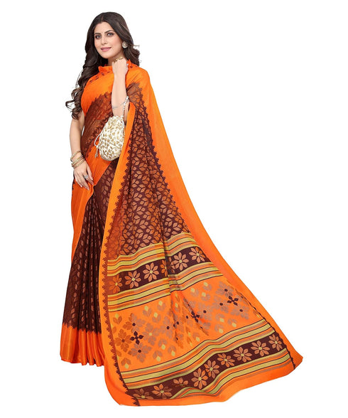 Vasthrlay Designer Chiffon Aliza Maroon Ethnic Wear