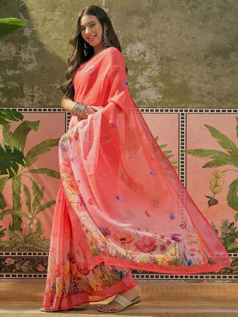 Vasthrlay Printed White1 White Saree