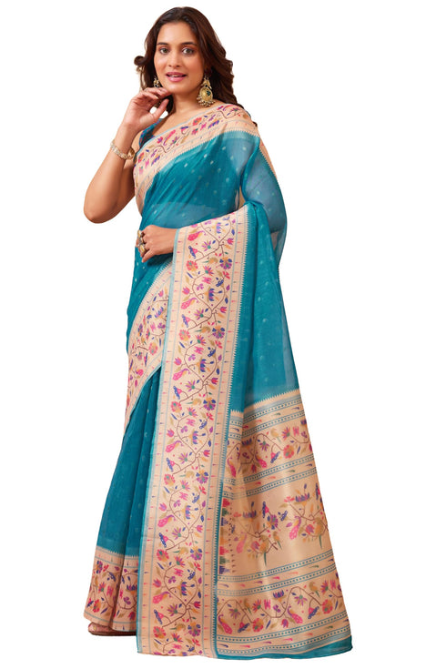 Vasthrlay Pink Unstitched Saree