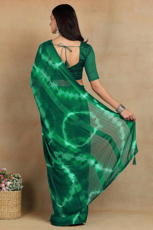Vasthrlay Fashion Georgette Green Ethnic Wear