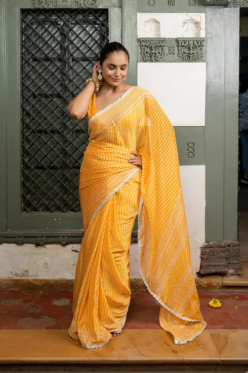 Vasthrlay Fashion Georgette Leheriya Turquoise Ethnic Wear