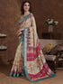 Vasthrlay Weaving Printed Beige Saree