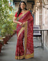 Vasthrlay Bandhani Embroidery Unstitched Pink Saree