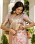 Vasthrlay Womens Printed Unstitched Beige Saree