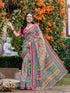 Vasthrlay Womens Printed Unstitched Multicolor Saree