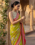 Vasthrlay Banglori Printed Unstitched Peach Saree